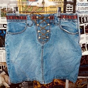 Vintage indie jean skirt